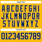 Custom Gold Navy-Light Blue Hockey Lace Neck Jersey