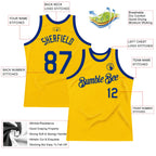 Custom Gold Royal Authentic Throwback Basketball Jersey