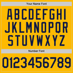 Custom Gold Navy Authentic Throwback Basketball Jersey