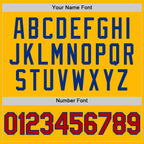 Custom Gold Red-Royal Authentic Throwback Basketball Jersey