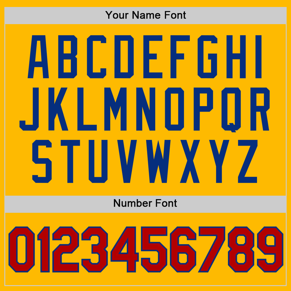 Custom Gold Red-Royal Authentic Throwback Basketball Jersey