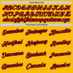 Custom Gold Red-Navy Authentic Throwback Basketball Jersey