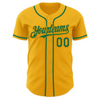 Custom Gold Kelly Green Authentic Baseball Jersey