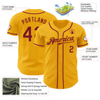 Custom Gold Crimson Authentic Baseball Jersey