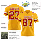 Custom Gold Red-White Authentic Football Jersey