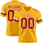 Custom Gold Red-White Authentic Football Jersey