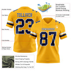 Custom Gold Nvay-White Authentic Football Jersey
