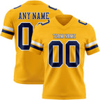 Custom Gold Nvay-White Authentic Football Jersey