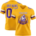 Custom Gold Purple-White Authentic Football Jersey