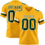 Custom Gold Green-White Authentic Football Jersey