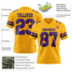 Custom Gold Purple-Black Authentic Football Jersey