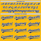 Custom Stitched Gold Navy-White Baseball Pullover Sweatshirt Hoodie