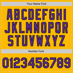 Custom Stitched Gold Purple-Black Baseball Pullover Sweatshirt Hoodie