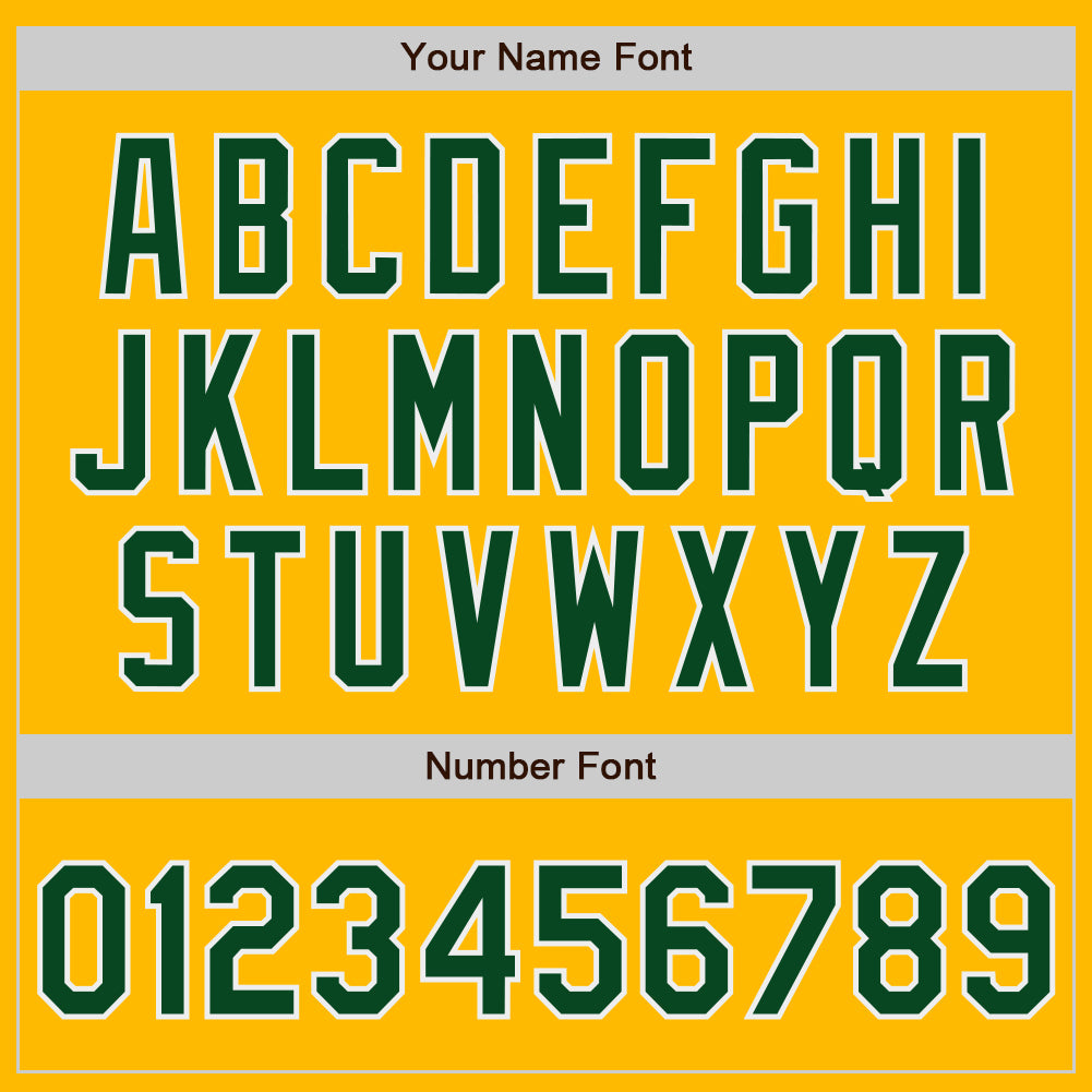 Custom Stitched Gold Green-White Baseball Pullover Sweatshirt Hoodie