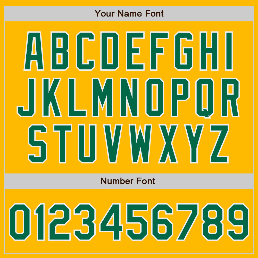 Custom Stitched Gold Kelly Green-White Baseball Pullover Sweatshirt Hoodie