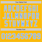 Custom Stitched Gold Light Blue-White Baseball Pullover Sweatshirt Hoodie