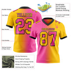 Custom Yellow Pink-Black Authentic Gradient Fashion Football Jersey