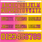 Custom Yellow Pink-Black Authentic Gradient Fashion Football Jersey