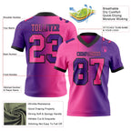 Custom Purple Pink-Black Authentic Gradient Fashion Football Jersey