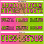 Custom Neon Green Pink-Black Authentic Gradient Fashion Football Jersey