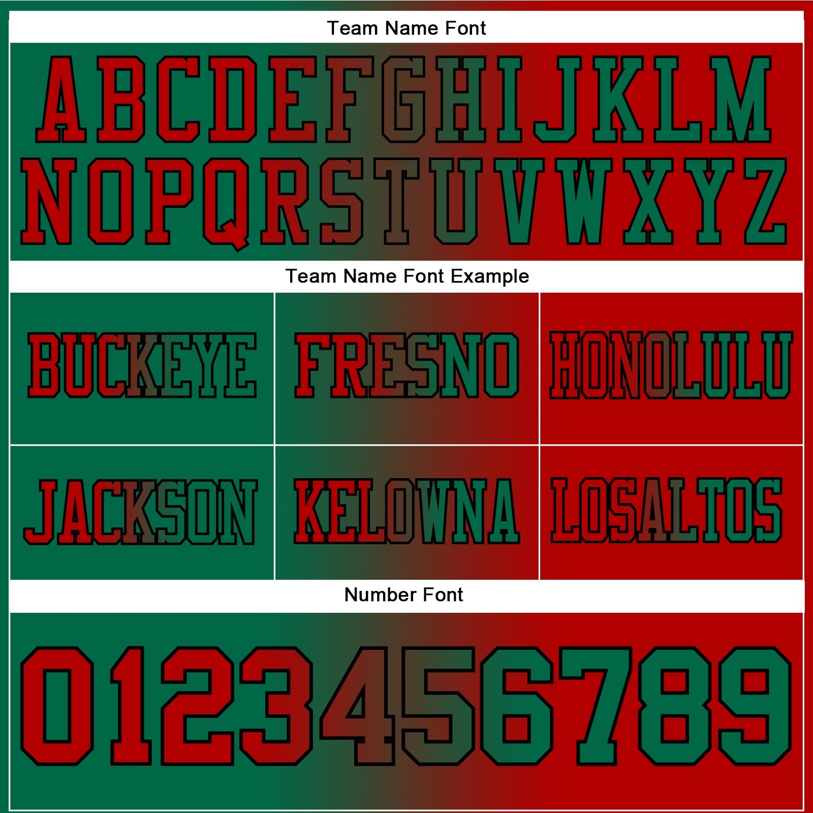 Custom Red Kelly Green-Black Authentic Gradient Fashion Football Jersey