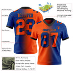 Custom Royal Orange-Black Authentic Gradient Fashion Football Jersey