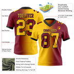 Custom Crimson Yellow-Black Authentic Gradient Fashion Football Jersey