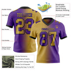 Custom Purple Old Gold-Black Authentic Gradient Fashion Football Jersey