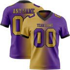 Custom Purple Old Gold-Black Authentic Gradient Fashion Football Jersey