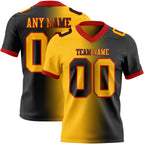 Custom Black Gold-Red Authentic Gradient Fashion Football Jersey