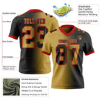 Custom Black Old Gold-Red Authentic Gradient Fashion Football Jersey