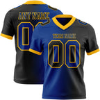 Custom Black Royal-Gold Authentic Gradient Fashion Football Jersey