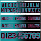 Custom Black Teal-Pink Authentic Gradient Fashion Football Jersey
