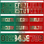 Custom Red Vintage Mexican Flag Kelly Green-Cream Authentic Gradient Fashion Football Jersey