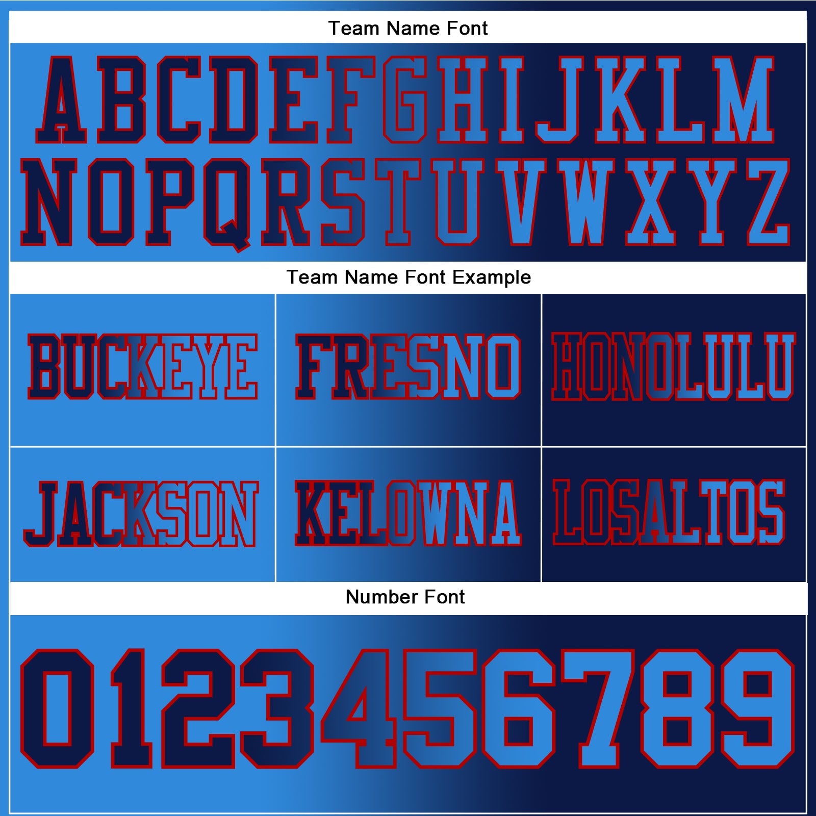Custom Navy Powder Blue-Red Authentic Gradient Fashion Football Jersey