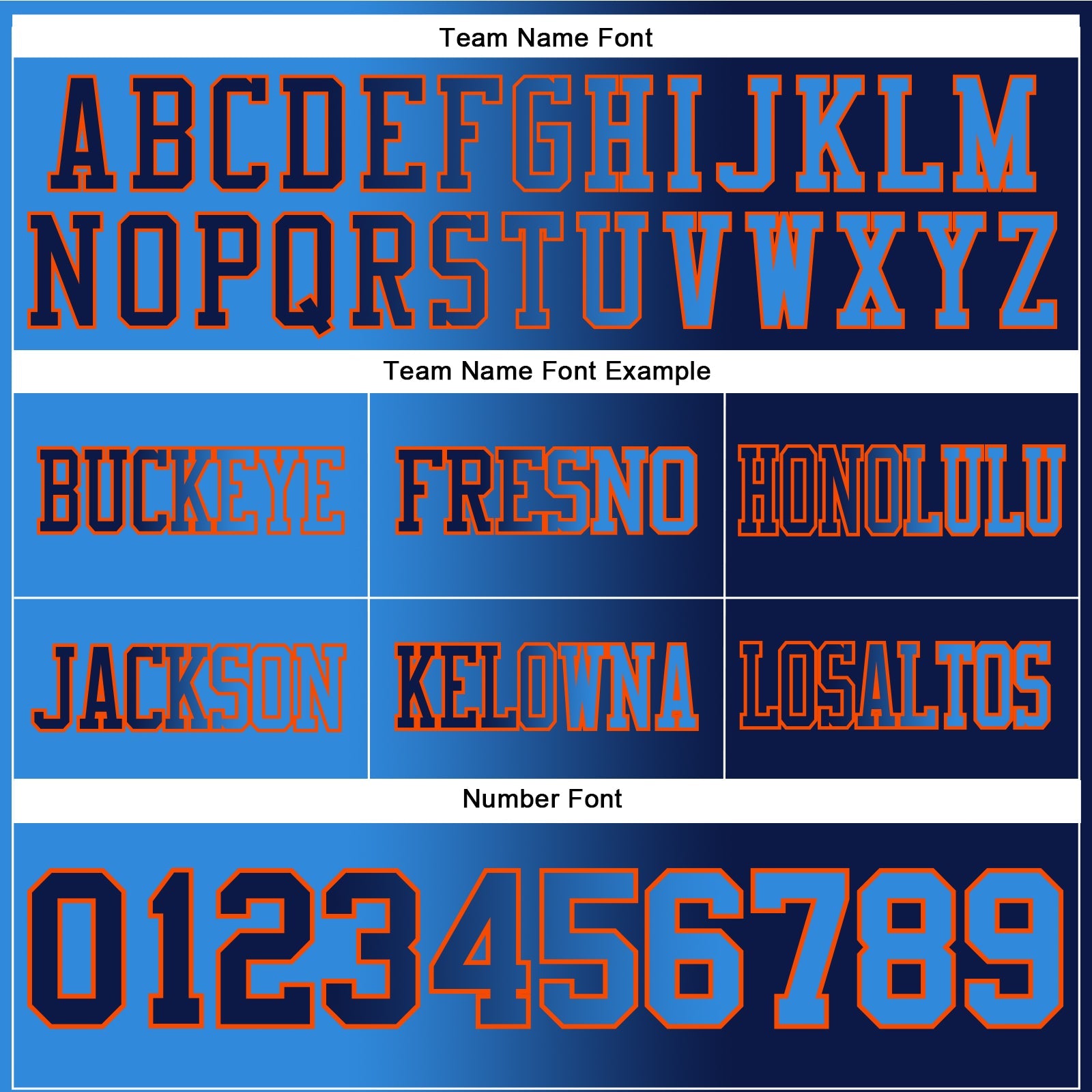 Custom Navy Powder Blue-Orange Authentic Gradient Fashion Football Jersey