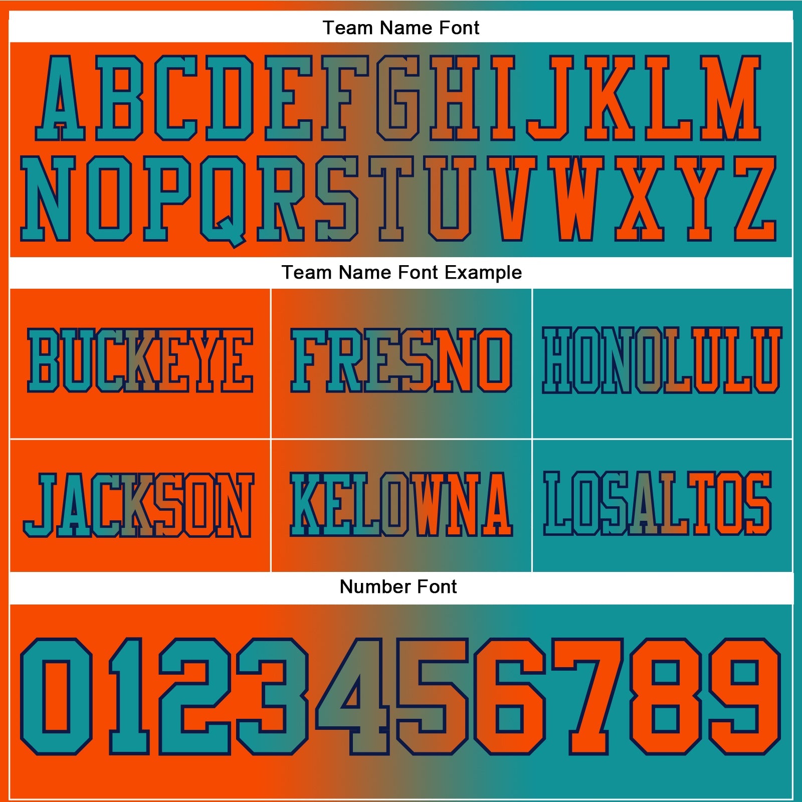 Custom Teal Orange-Navy Authentic Gradient Fashion Football Jersey