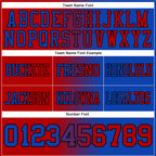 Custom Thunder Blue Red-Black Authentic Gradient Fashion Football Jersey