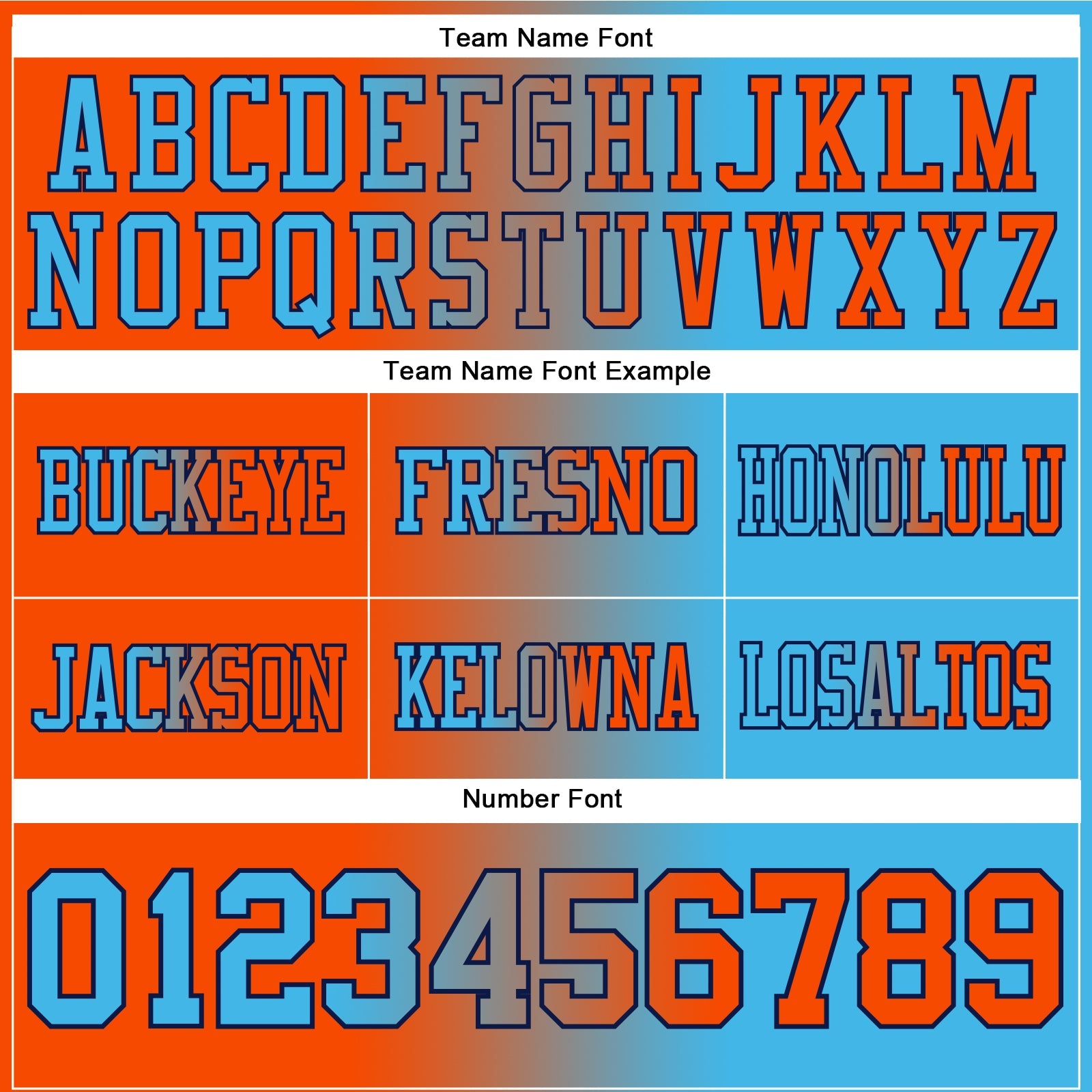 Custom Sky Blue Orange-Navy Authentic Gradient Fashion Football Jersey