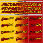 Custom Red Yellow-Black Gradient Fashion Performance T-Shirt