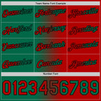 Custom Red Kelly Green-Black Gradient Fashion Performance T-Shirt