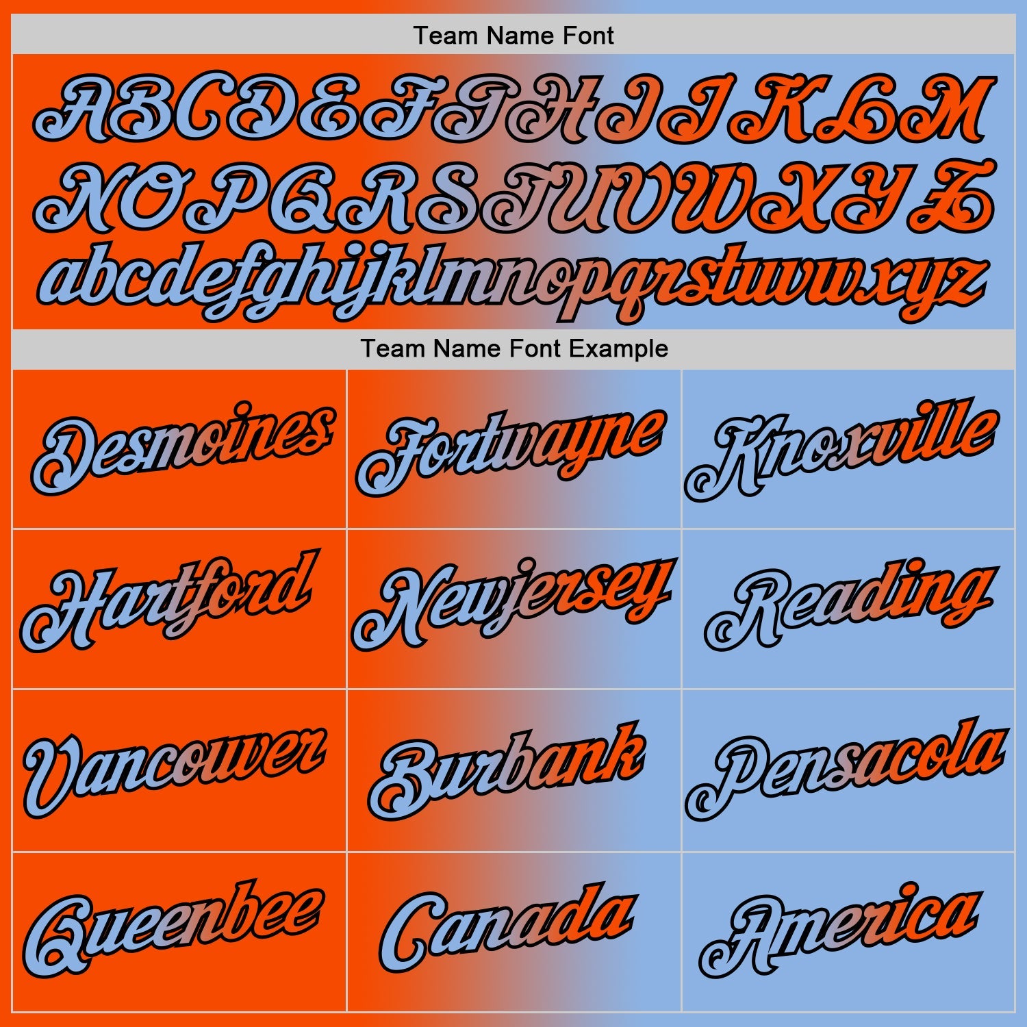 Custom Light Blue Orange-Black Gradient Fashion Performance T-Shirt