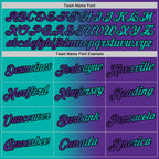 Custom Purple Aqua-Black Gradient Fashion Performance T-Shirt