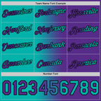 Custom Purple Aqua-Black Gradient Fashion Performance T-Shirt