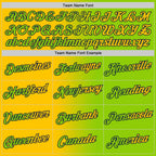 Custom Neon Green Yellow-Navy Gradient Fashion Performance T-Shirt