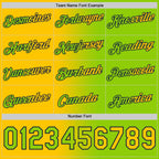 Custom Neon Green Yellow-Navy Gradient Fashion Performance T-Shirt