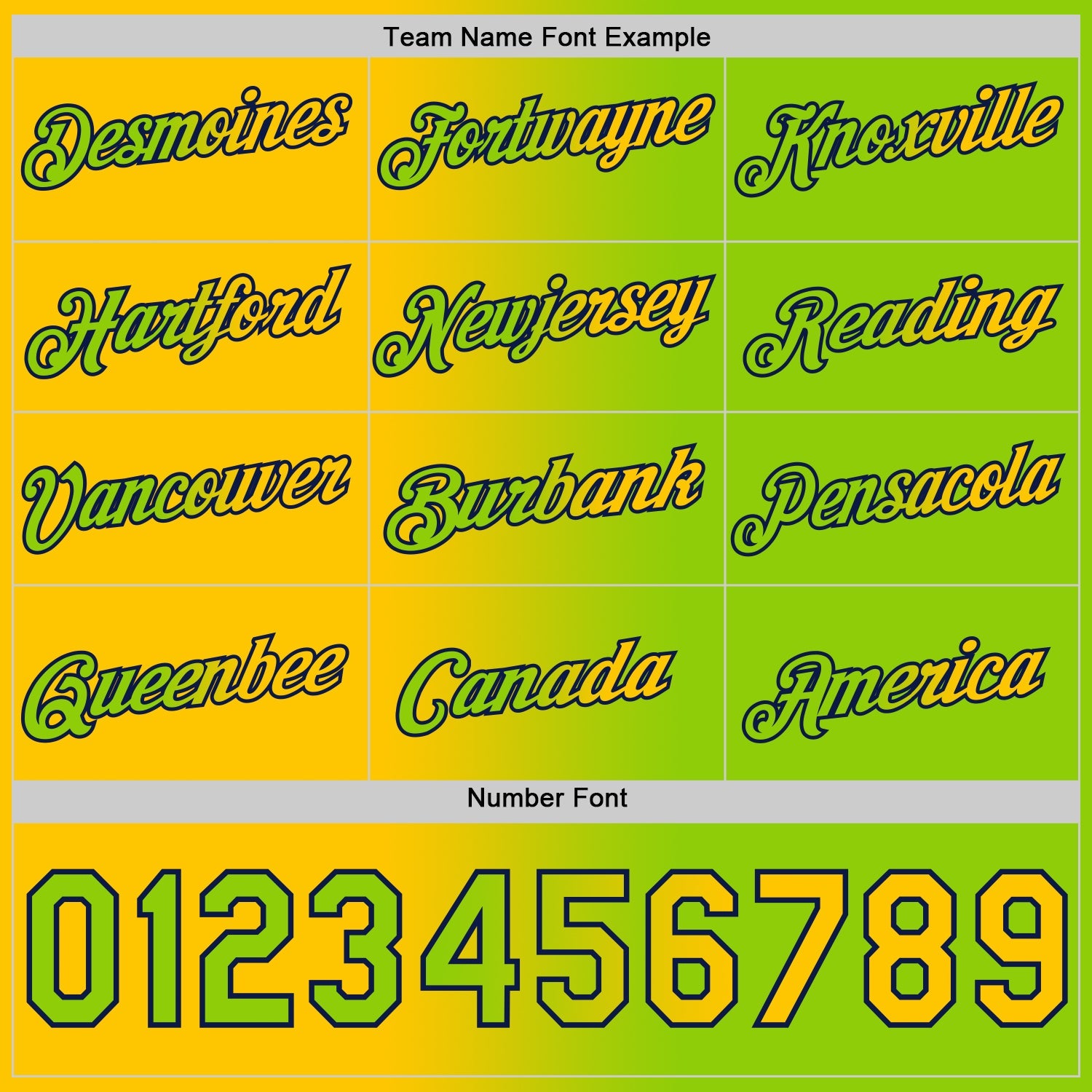 Custom Neon Green Yellow-Navy Gradient Fashion Performance T-Shirt