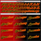 Custom Black Red-Gold Gradient Fashion Performance T-Shirt