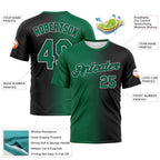 Custom Black Kelly Green-White Gradient Fashion Performance T-Shirt
