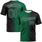 Custom Black Kelly Green-White Gradient Fashion Performance T-Shirt